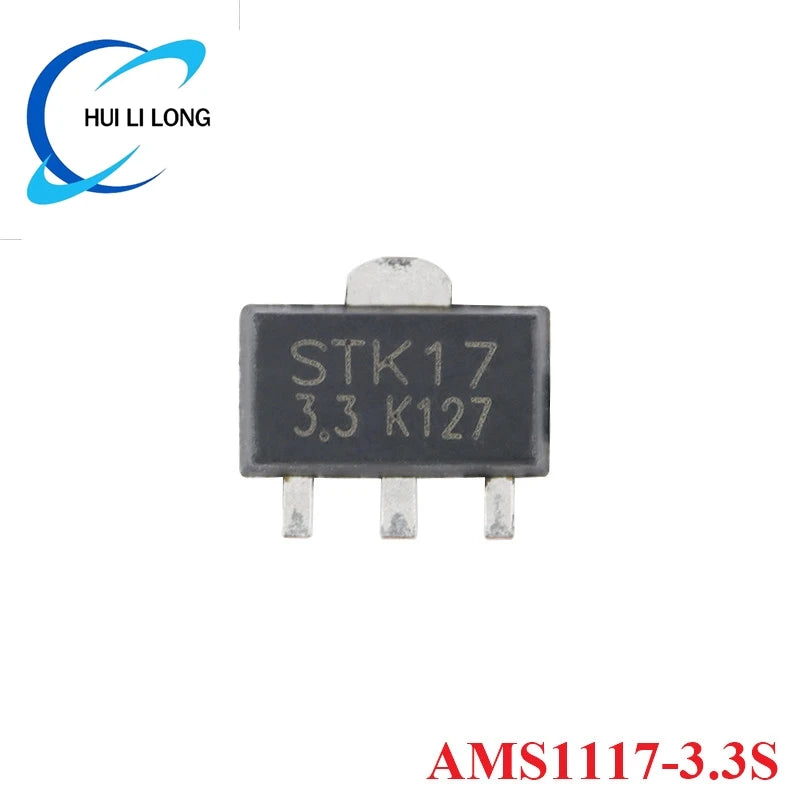 10pcs AMS1117 3.3V 5V 1A SOT-89 AMS1117-3.3S AMS1117-5.0S SOT89 Low Dropout Linear Voltage Regulator LDO IC Chip