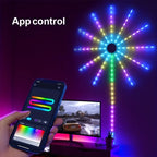 RGBIC Firework Strip Lights LED USB Powered Room Decor with Realistic Blooming Visuals BT APP Control Neon Strip USB 5V Changing Smart Lamp Sync Music Bedroom Decor Dream Light