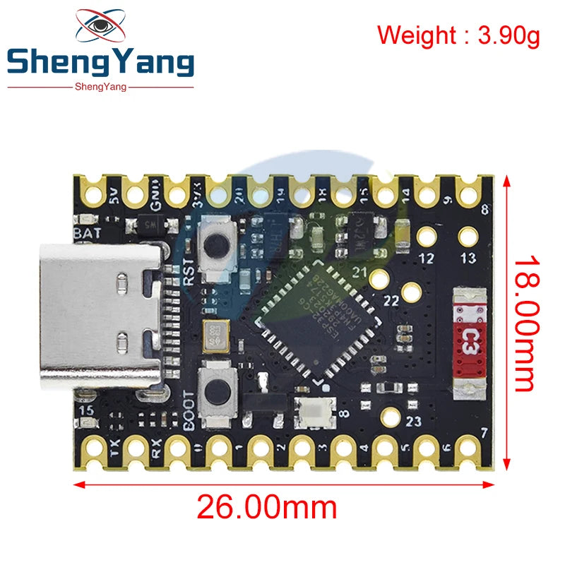 TZT SuperMini ESP32-C6 WiFi+Bluetooth ESP32 Development Board Microcontroller Programming Learning Controller Core Module