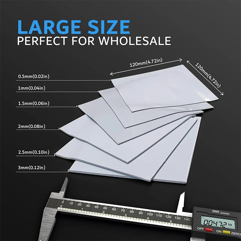 21W/mK Thermal Conductivity Thermal Pad 2.25mm 100x100mm CPU Heatsink Cooling Conductive Thermal Silicone Pad Thermal Insulation