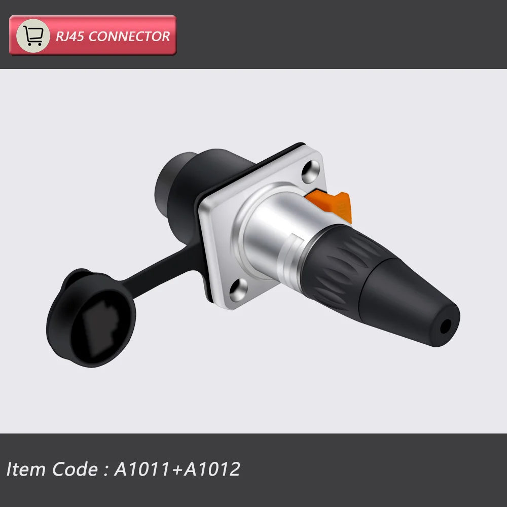 4Sets RJ45 Waterproof Network Connector 8P8C RJ45 Male&Female Chassis Sockets Ethernet Connector Zinc Alloy Copper Pin