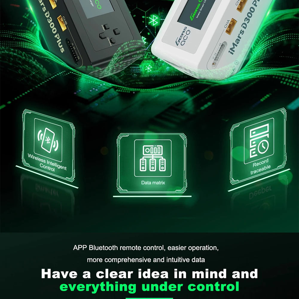 Gens Ace IMARS D300 PLUS Lipo Battery Charger Dual Channel Intelligent Balanced Charger 6S Battery AC300W
