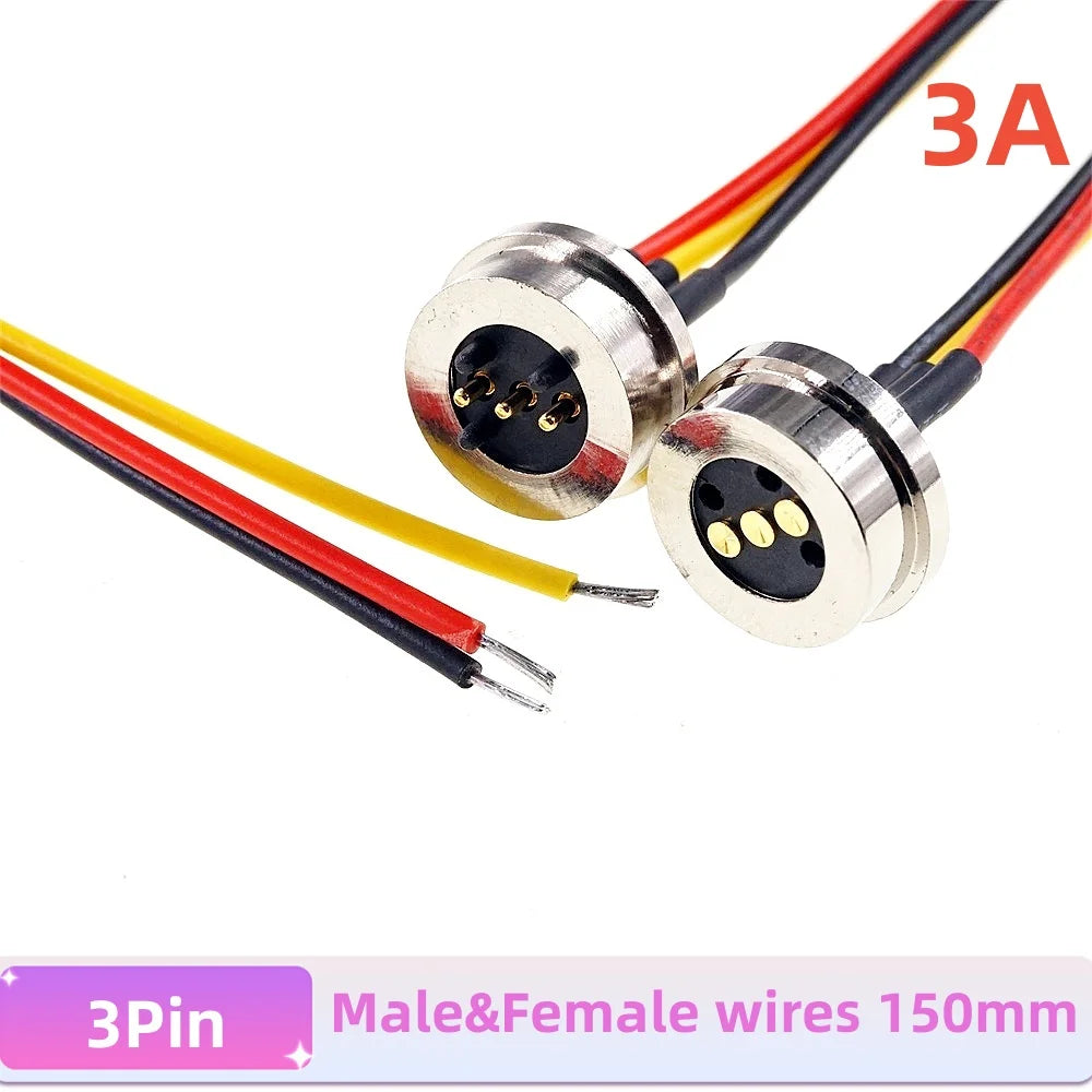 1/3/5 Pair Circular Shape Magnetic Pogo Pin Connector 1 2 3 4 5 Pole Male Female Probe DC Power Charging Round Profile