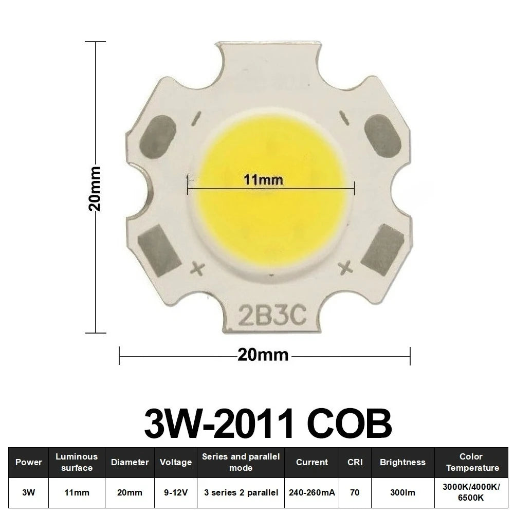 10pcs COB LED 3W 5W 7W 10W 12W 15W 18W 30W 36W Neutral Cold Warm White 13mm 20mm 28mm 1919 Chips Lamp SpotLight Downlight DIY