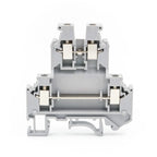 UKK 3 Double Layer Terminal Block, 5.2mm Width, 24A 500V, PA66 V0 Flame Retardant, Screw Clamp, 10pcs (For DIN Rail NS35)