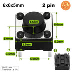 6x6mm Micro Push Switch Touch Button 4.3 5 6 7 mm Mini Tactile Pushbutton Toggle Pcb Momentary 2pin 4pin Push-button for Arduino