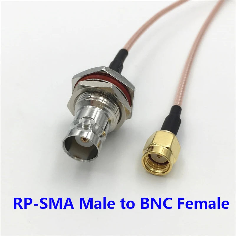 1Pcs SMA / RP-SMA Male / Female Plug to BNC Female with Nut Bulkhead Jack Extend RG316 RF Coaxial Cable Connector 10cm to 2M