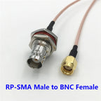 1Pcs SMA / RP-SMA Male / Female Plug to BNC Female with Nut Bulkhead Jack Extend RG316 RF Coaxial Cable Connector 10cm to 2M