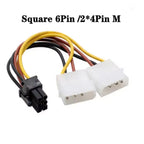 20cm Power 6Pin 8Pin 4Pin 15Pin SATA Male to 4Pin IDE Molex Female 15Pin SATA Female Power Cable Computer Cable 6Pin To 8Pin