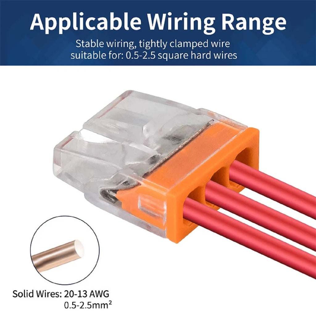 50pcs Mini Quick Wire Connectors 2/3/4/5/ Ports Terminal Block Hard Stainless Easy Electric Quick Push-In