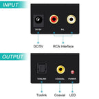 Analog To Digital ADC Audio Converter Optical Coax RCA Toslink Audio Sound Adapter SPDIF Adaptor for Apple TV for Xbox 360 DVD