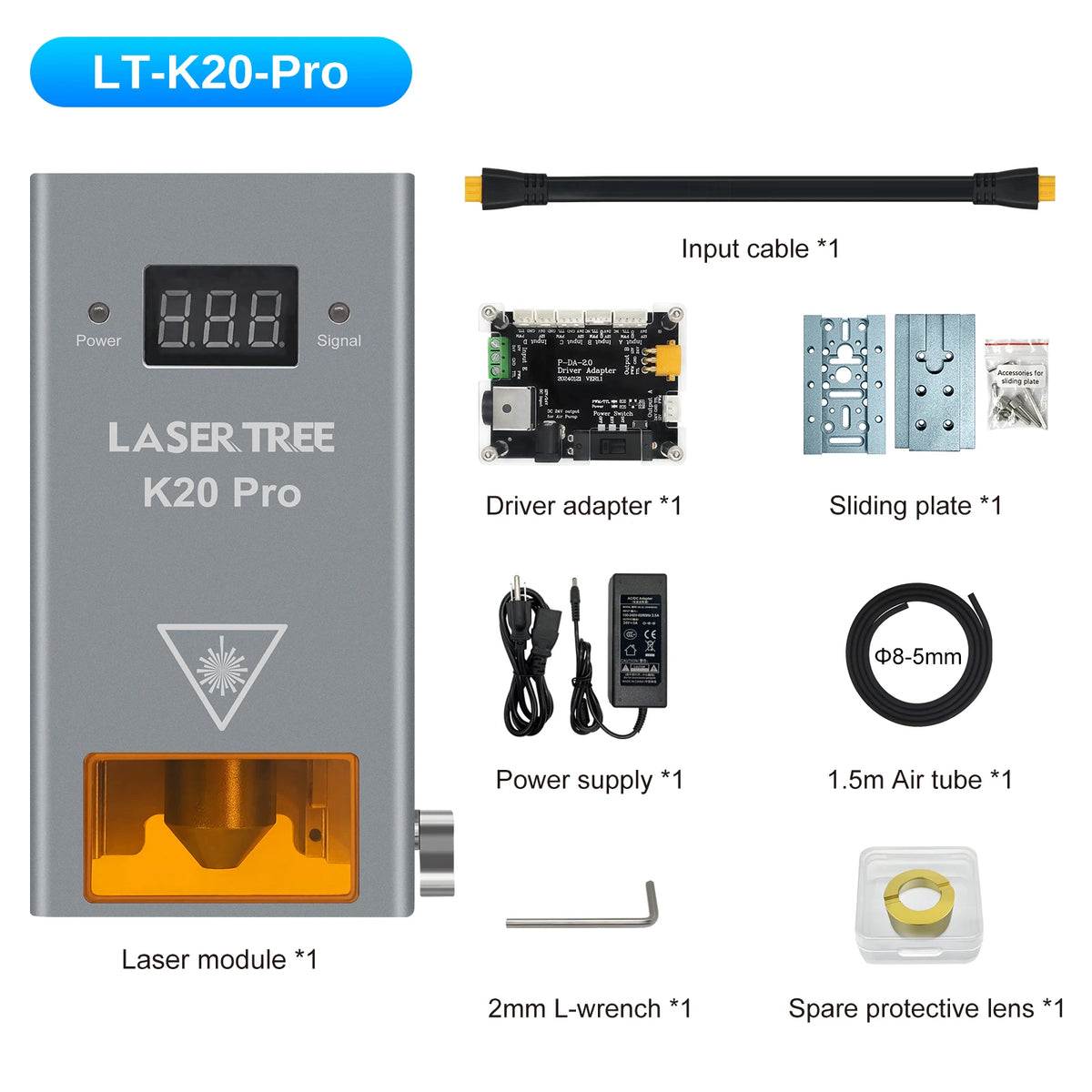 LASER TREE 20W/10W/5W/4W Laser Head For CNC Engraver Wood Cutting DIY Laser Tools 450nm TTL/ PWM Blue Light Laser Module