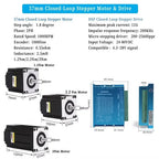 1/2/3/4/5 Axis Kit Nema23 Closed Loop Stepper Motor 1.2Nm/2Nm/3 Nm DC Hybird Servo With Encoder Motor Drive Kit  For CNC