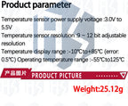 Waterproof DS18B20 Temperature Sensor Module Kit  100CM Digital Sensor Cable Stainless Steel Probe Terminal Adapter For Arduino