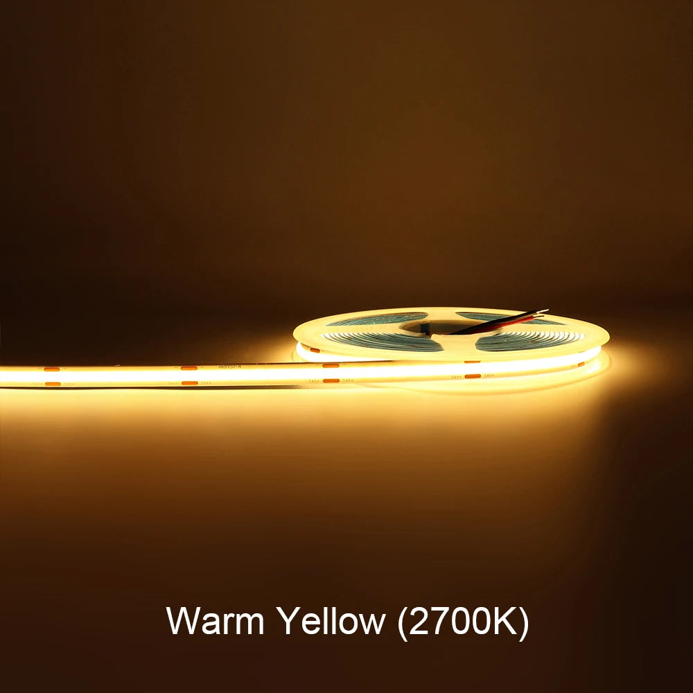 COB LED Strip Light 12V 24V 3mm 5mm 8mm 10mm PCB LED Strip Ice Blue/Green/Red/Yellow/2700K/3000K/4000K/6000K COB LED Tape Decor