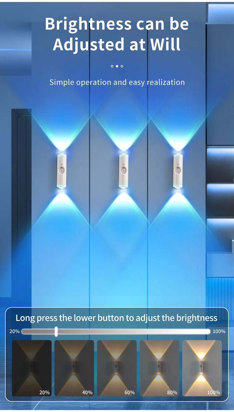 LED Cabinet Light Motion Sensor RGB Magnetic Rechargeable Wall Lamp Hallway Stairs Kitchen Ambient Night Light Home Decor Lights