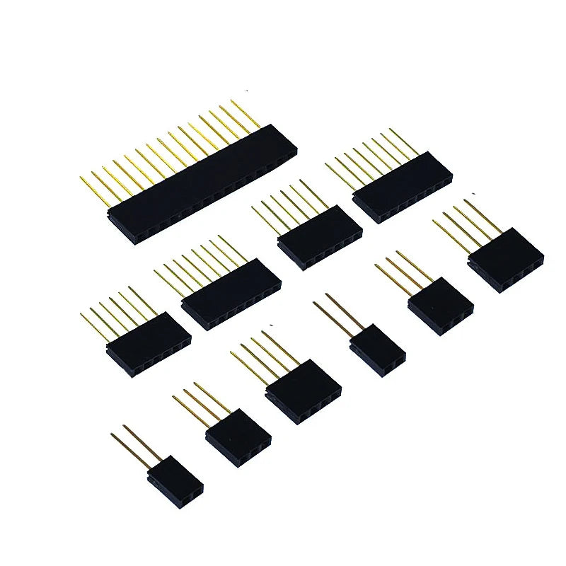 10pcs 1X2/3/4/6/8/10/15 Pin 2.54MM Stackable Long Legs Femal Header For Arduino Shield Stlxy 11mm