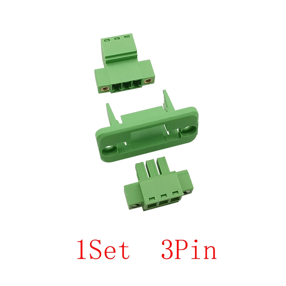 1Set 3.81mm Pitch Screw Terminal Block 2/3/4/5/6/7/8/9/10/12 Pin Through-wall Pluggable Plug Terminal Blocks Connector 15EDGWC