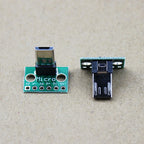 1Pce Vertical USB Micro USB 2.0 Male Lengthen Head Connector PCB Converter Adapter Breakout Board 180 Degree Vertical WP-110