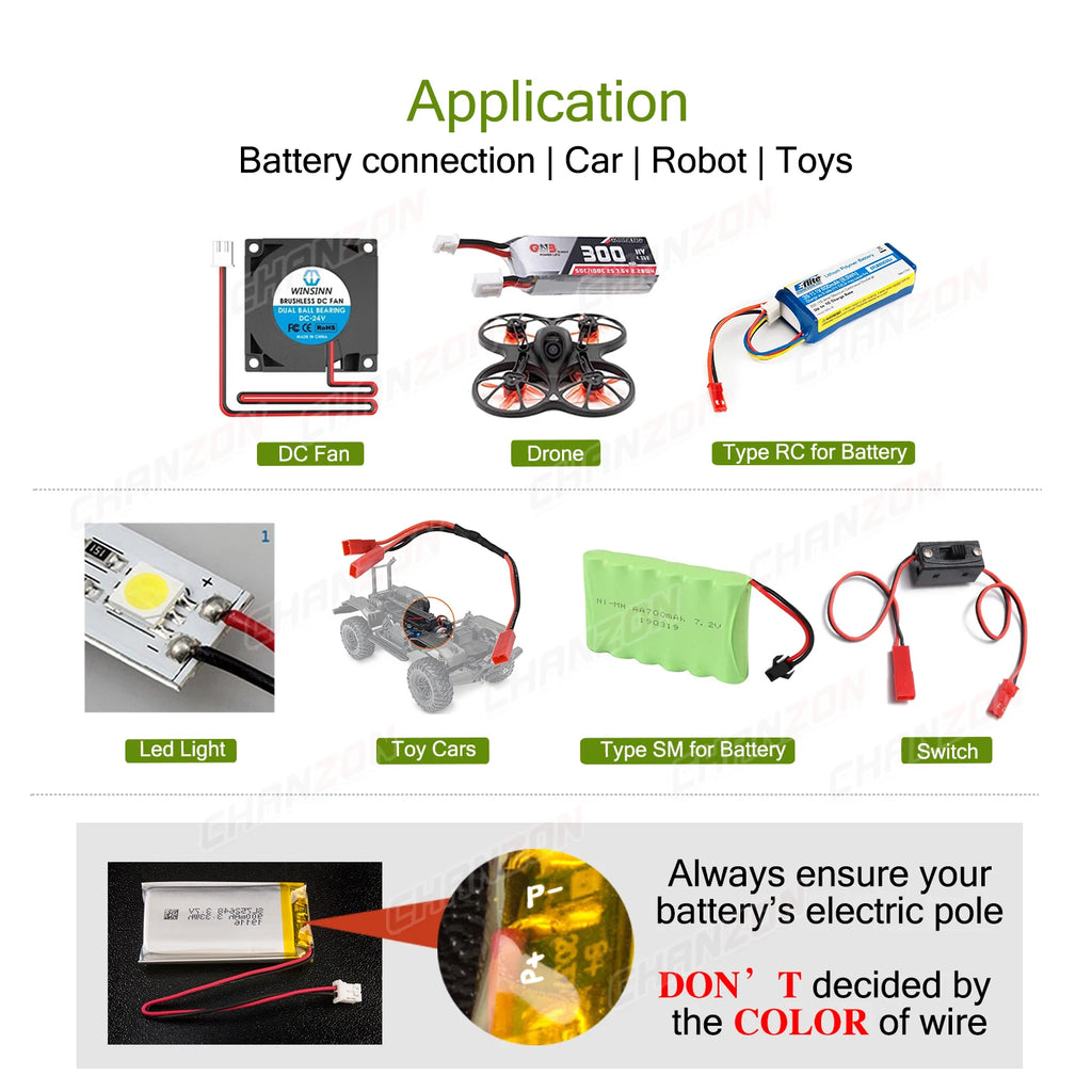 SM XH PH 2.54mm 1.25mm JST Connector Cable for 2 Pin Balance Adapter XH2.54 2.54 1.25 2Pin 2P Battery Male Female Connect Plug