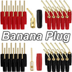 4/10Pcs 2mm Banana Plugs Elbow Bend Pin Male Straight Plug Banana Plug Connector for Audio HIFI Speaker Adapter
