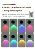 Motion Sensor LED Night Light Rechargeable Cordless Wall Lamp with Remote Control Touch Dimmable Magnetic Spotlight for Hallway