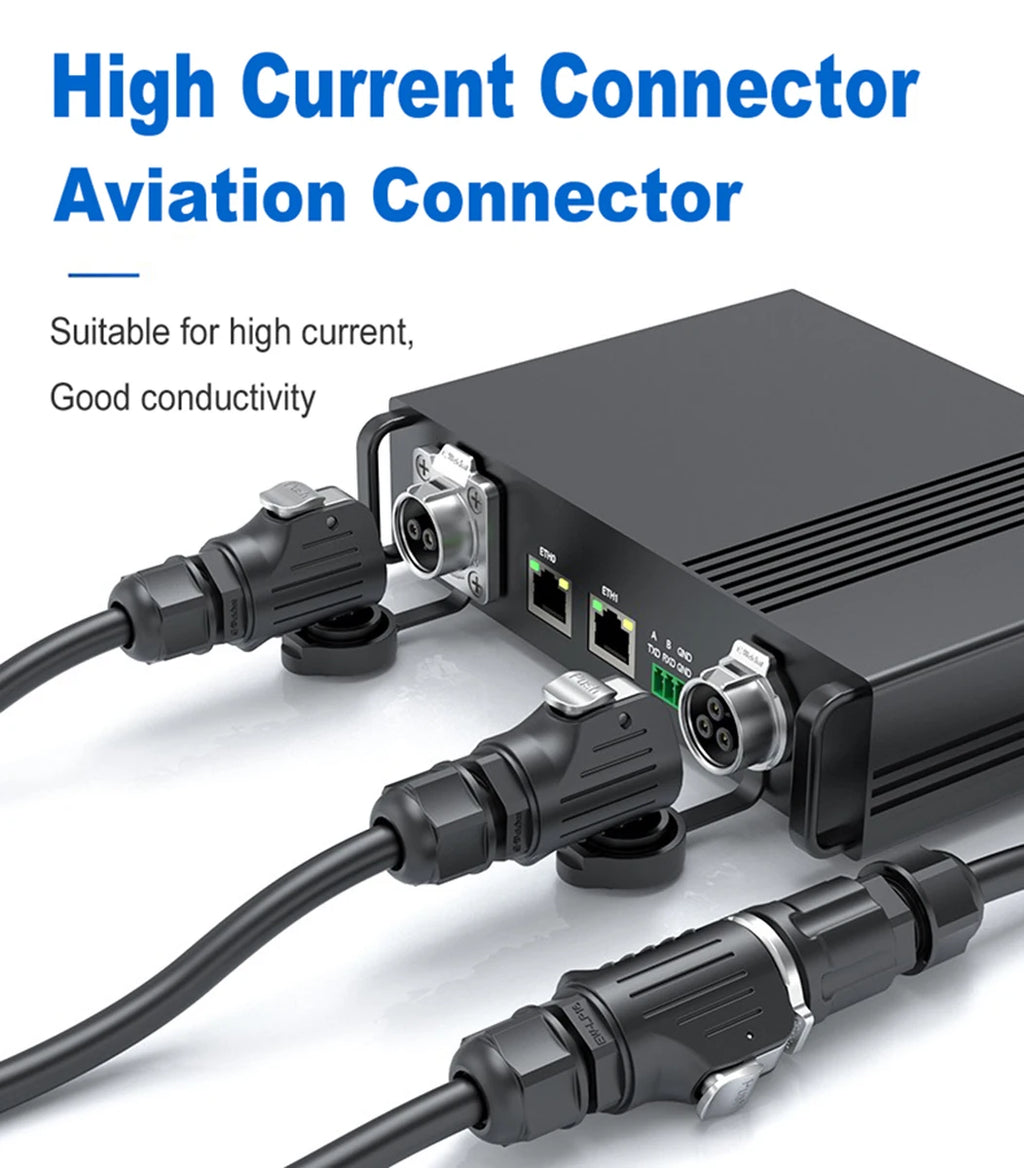 EW-LP16 IP68 Waterproof 20A 600V AC 2Pin 3Pin Crimping Quick Connection Power Aviation Connector Male Plug Female Socket Panel