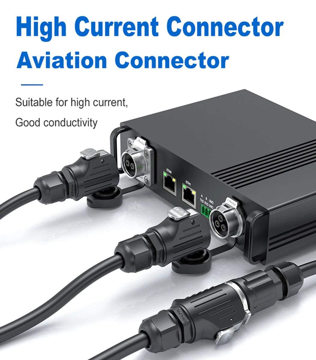 EW-LP16 IP68 Waterproof 20A 600V AC 2Pin 3Pin Crimping Quick Connection Power Aviation Connector Male Plug Female Socket Panel
