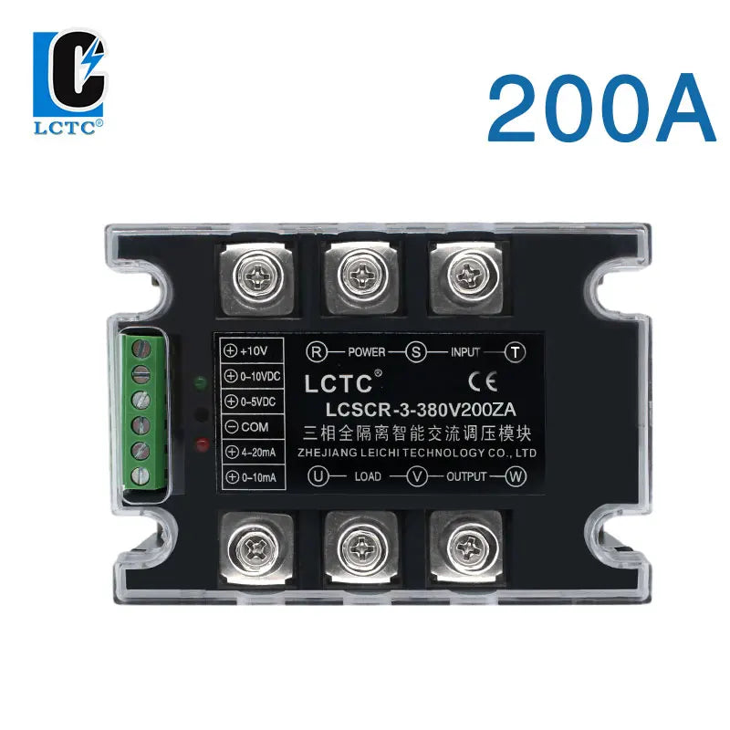 LCTC Voltage Regulator Module 380V Three Phase Solid State Relay 25A 40A 60A 100A 150A 200A SSR Fully Isolated Intelligent AC