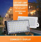 50W LED RGB Flood Light AC220V Outdoor Floodlight IP66 Waterproof Reflector Spotlight Red Green Blue 3 Color For Garden Lighting