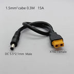 1PC XT60 To DC5.5*2.1/2.5mm Power Adapter Cable1.5mm² Cabe 30CM 15A Connector For Solar Charger Battery Charging Adapter Wiring