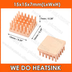 WE DO HEATSINK 10x10xmm 15x15x5mm 15x15x7mm Without or With Thermal Pad Square Pure Copper Heat Sink