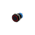 Black Metal Push Button Switch Start Stop 12/24/220V 16/19/22mm Connected LED Backlit Rocket Power Controller Momentary/Latching