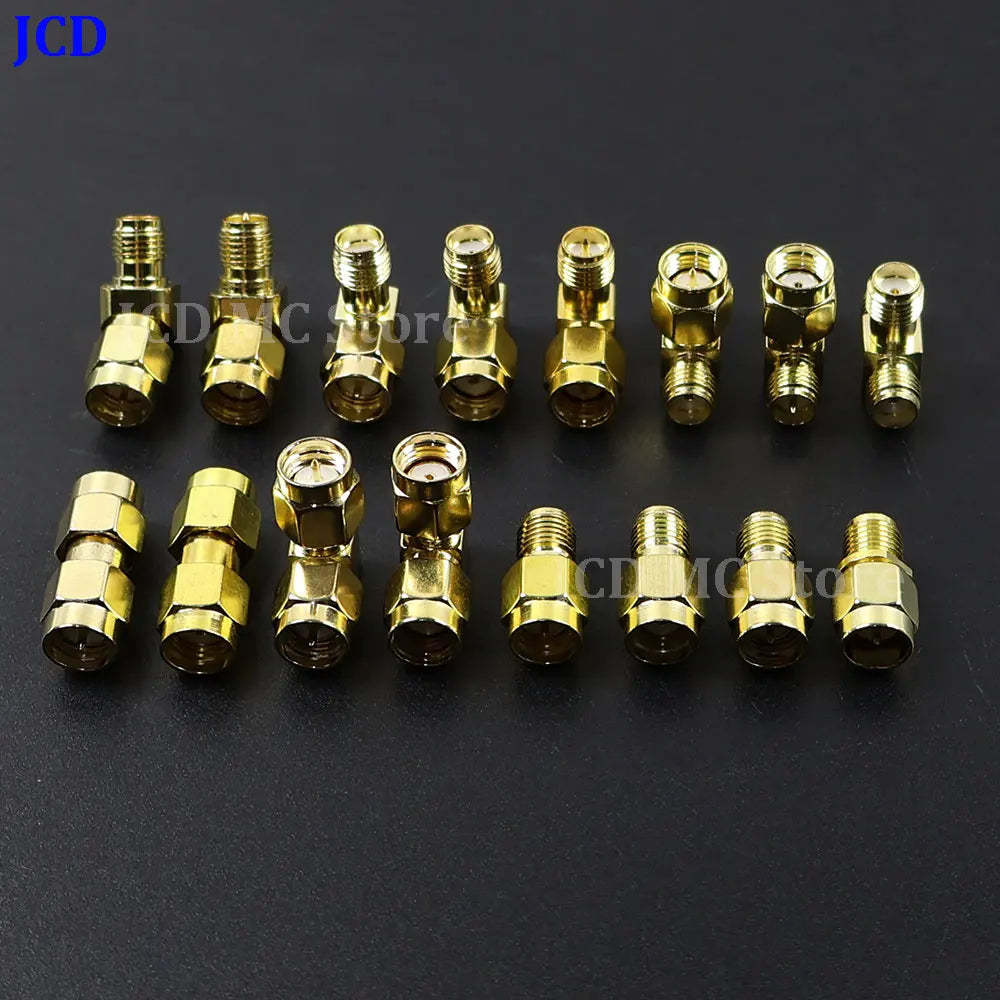 1/3/5piece SMA Male Female RF Straight Connector 90 Degree Right Angle Tee Type 3Way Splitter RPSMA To RP-SMA Male Adapter