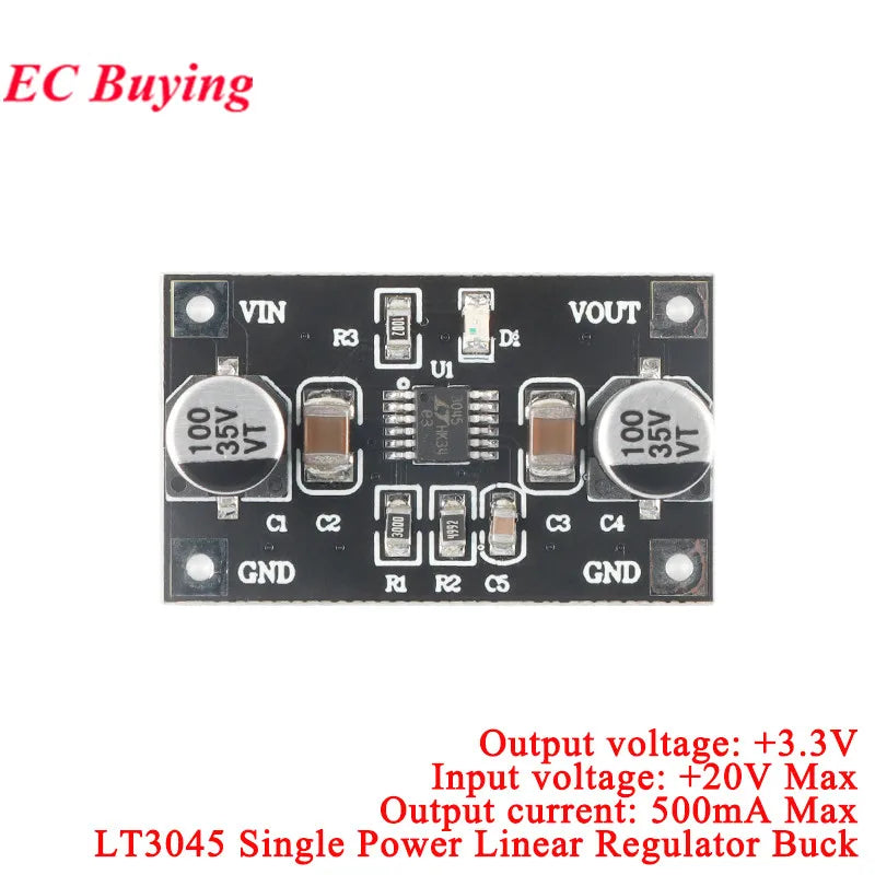 5Pcs/1pc LT3042 LT3045 Single Power Linear Regulator Module 3.3V 5V 12V Low Noise Ripple Radio Frequency Power Board 200mA 500mA