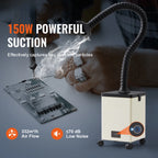 SucceBuy Solder Fume Extractor 100W/150W Smoke Extractor 332 m³/h Strong Suction Smoke Absorber Purifier for Engraving Welding