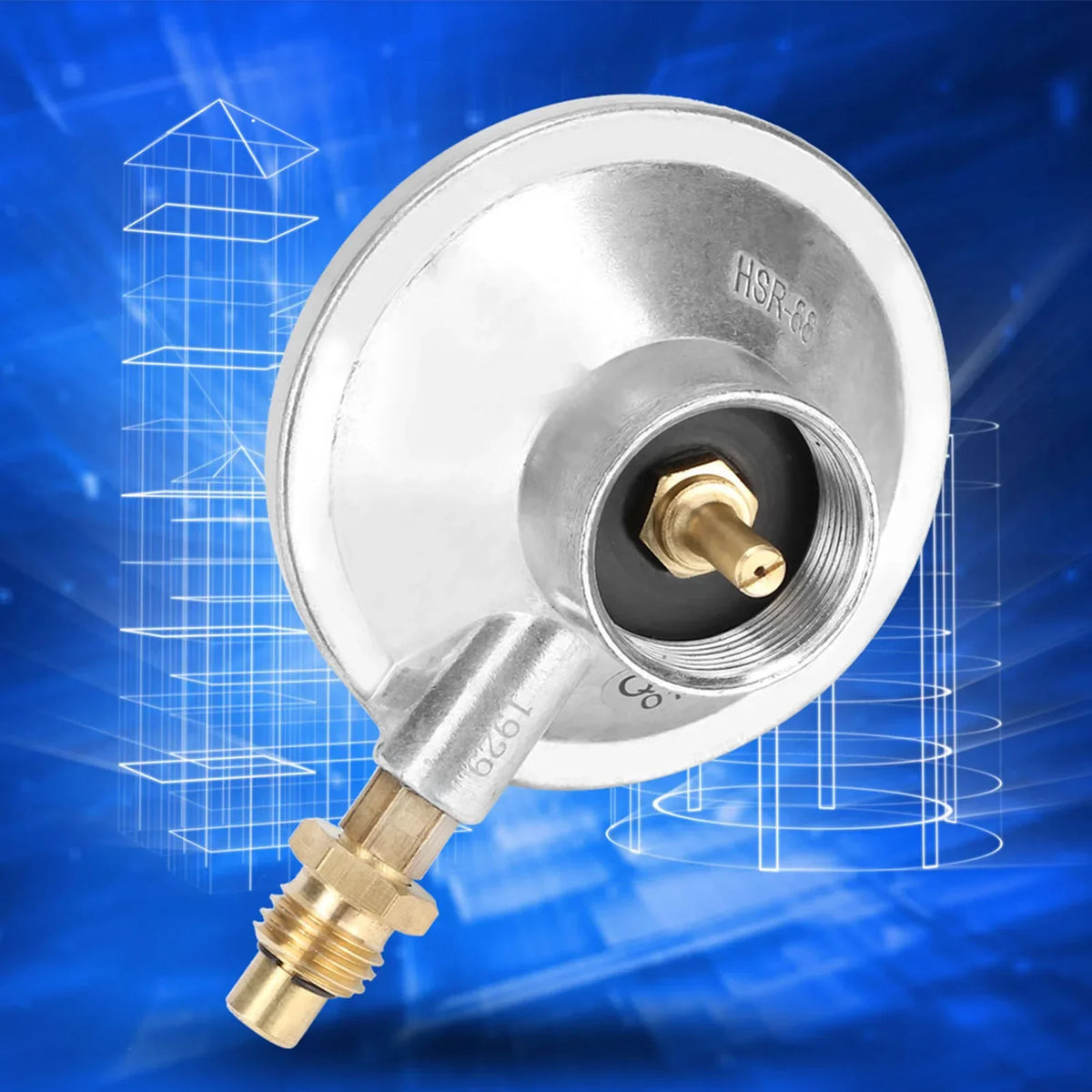 Low Pressure Adjustable Regulator Zinc Alloy 1"‑20UNF Propane Gas Low Pressure Adjustable Regulator Control Valve BBQ Grill