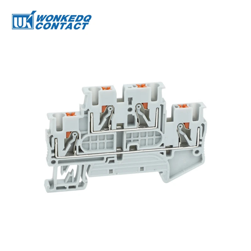 10Pcs PTTB 2.5 Push-in Double Level Din Rail Terminal Block 2 Layer 2.5mm² Plug Electrical Wire Connector PTTB2.5