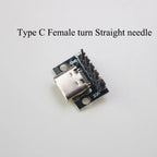 1PCS Data Charging Cable Jack Test Board with Pin Header 90 Degree Micro Mini USB Type C 2Pin USB 3.0 2.0 Female Male Connector