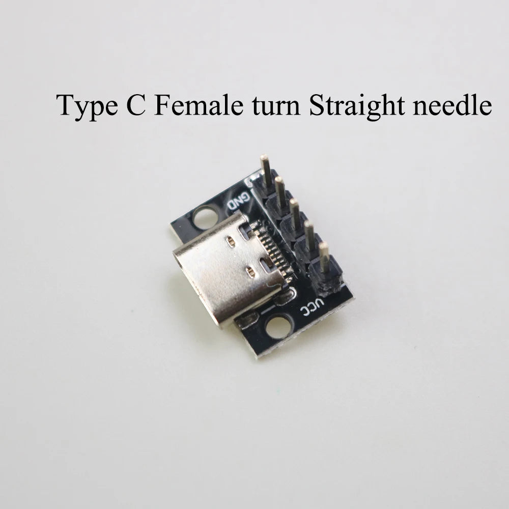1PCS Data Charging Cable Jack Test Board with Pin Header 90 Degree Micro Mini USB Type C 2Pin USB 3.0 2.0 Female Male Connector