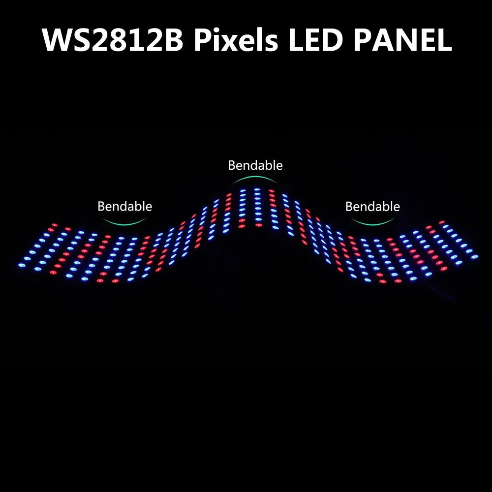 1-10Pcs WS2812B RGB Flexible 4X12 8X8 16x16 8x32 Pixel Led Panel Matrix Screen Module WS2812 Individually Addressable IC DC5V