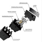 LANBOO 14mm*9mm Series 7Amp High Current Rocker Switch ON-OFF-ON 2/3Position 4/6Pin KCD1  With Red/Green Light  12V24V220V