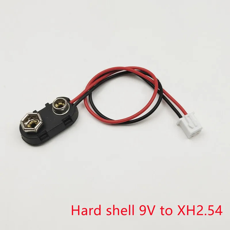 5Pcs 9V Battery Clip to XH2.54 PH2.0 2Pin Terminal Wire 15cm DC Power Adapter Cable Red Black