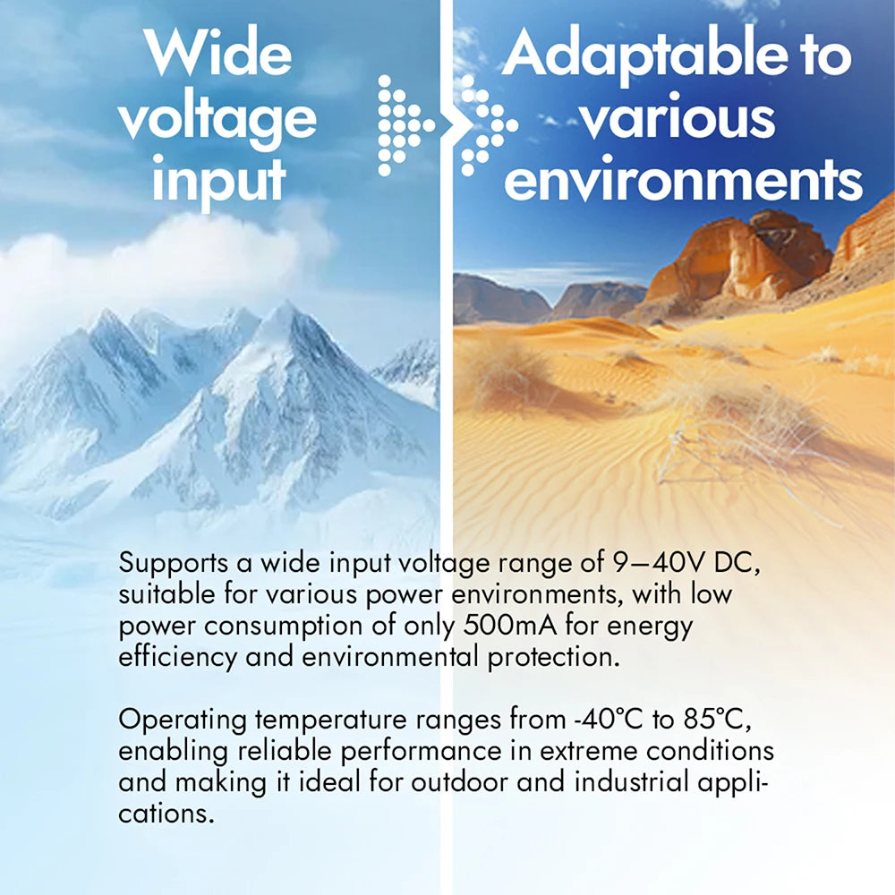 DC 9-40V RS485 2-Way Opto-Isolated Repeater Industrial-Grade 485 Hub 2-Port Anti-Interference Surge-Protected Signal Amplifier
