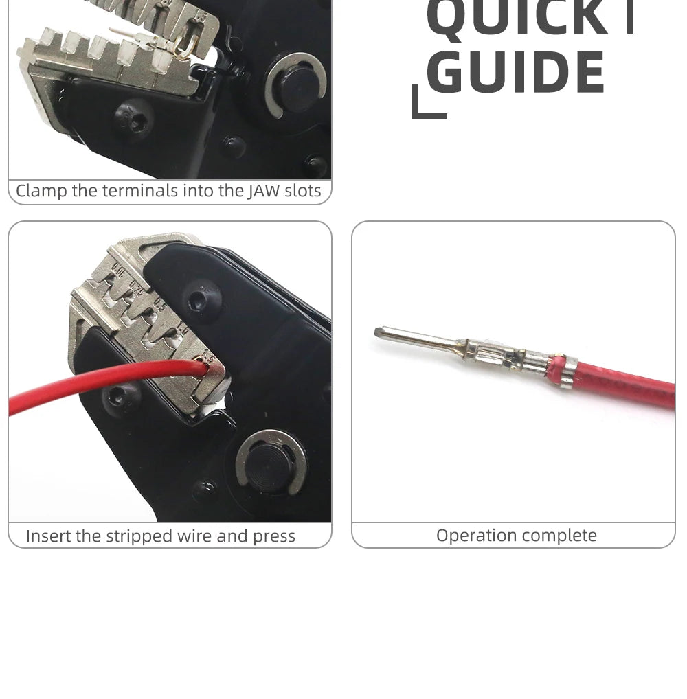 CLN-68B 0.08-1.5mm² Open Barrel Terminals Pliers Crimping Tool (28-16AWG) for JST, DuPont, Molex, PH2.0 XH2.54 3.96 4.2mm Pitch