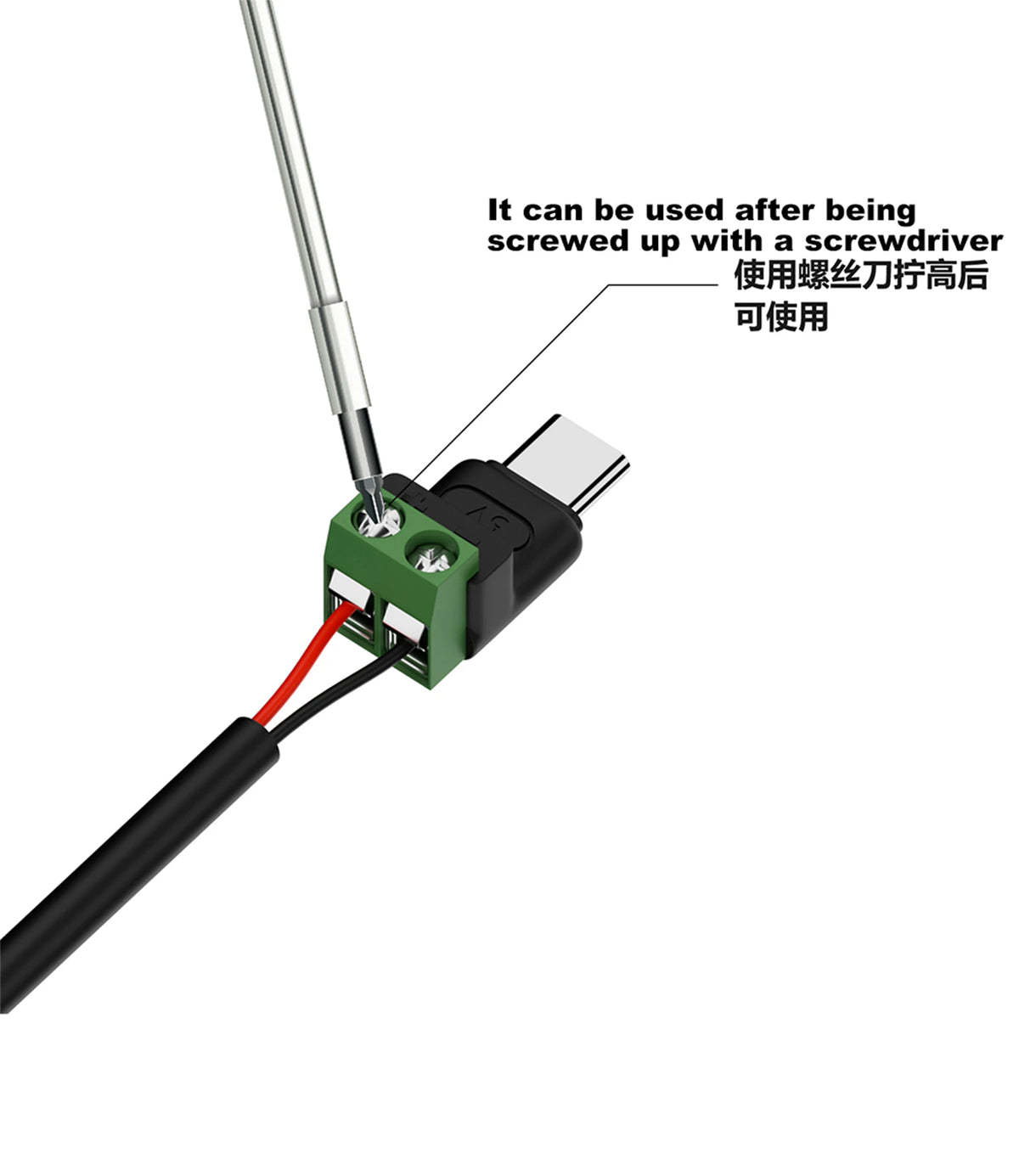 Type C Male Female Micro USB5V/9V/12V To 2Pin No Solder Green Terminal Adapter Quick Connection Head for Charging Phones Tablets