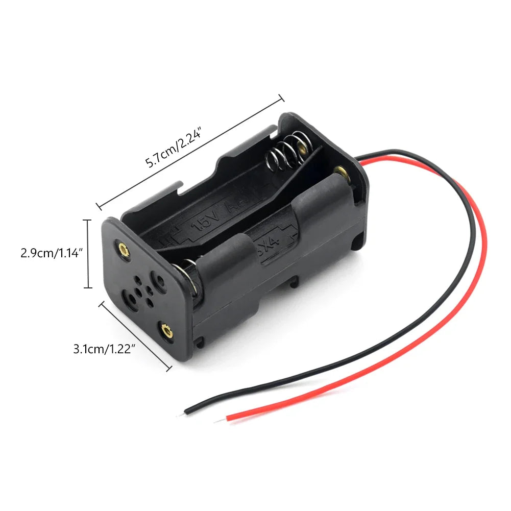 1X 2X 3X 4X AA Power Battery Storage Case Holder Socket DIY UM3 1.5V Dual AA LR6 Container Wt Lead Cables Switch Cover Optional