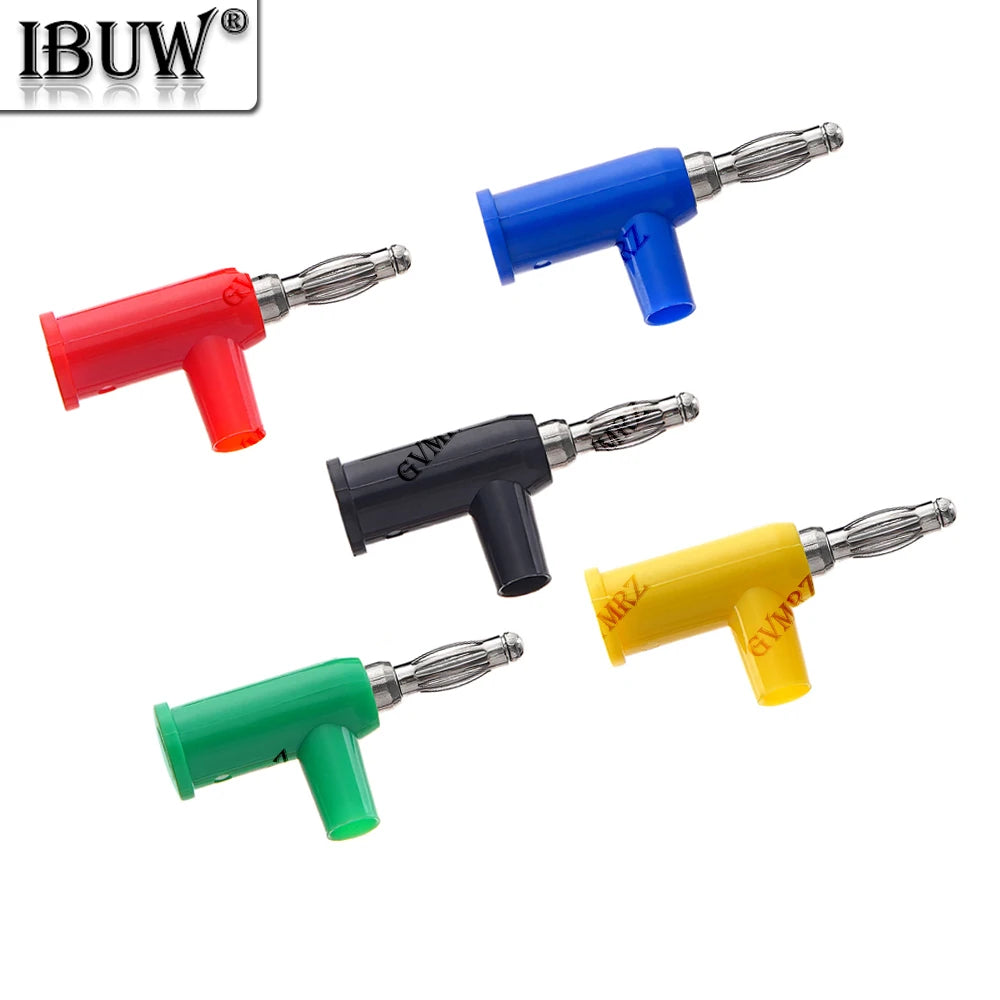 5PCS 4MM Blue Yellow Banana Plug Stackable Screw Type Without Welding Audio Multimeter Pen Plug Connector Pure Copper Red Green