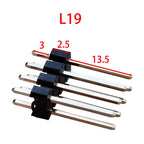 5pcs 2.54mm Dual Pin Header 2x40P Straight Double Row Single Plastic Height 2.5 A=3mm Gold-Plated Rohs L13-15-17-19-21-25-30mm