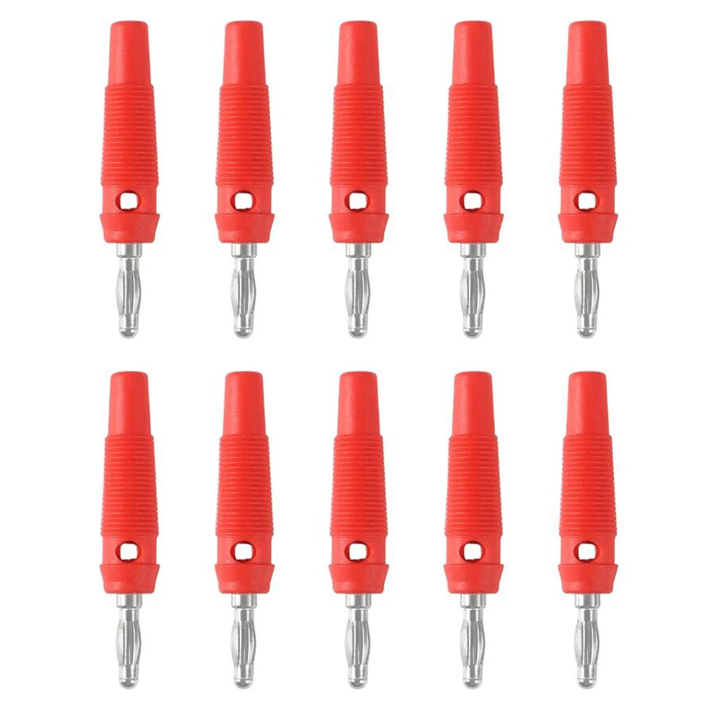 10Pcs 32A High Current Screw Type 4mm Banana Plugs Male Stackable Connector Speaker Cable Adapter 4mm High Current Banana Plugs